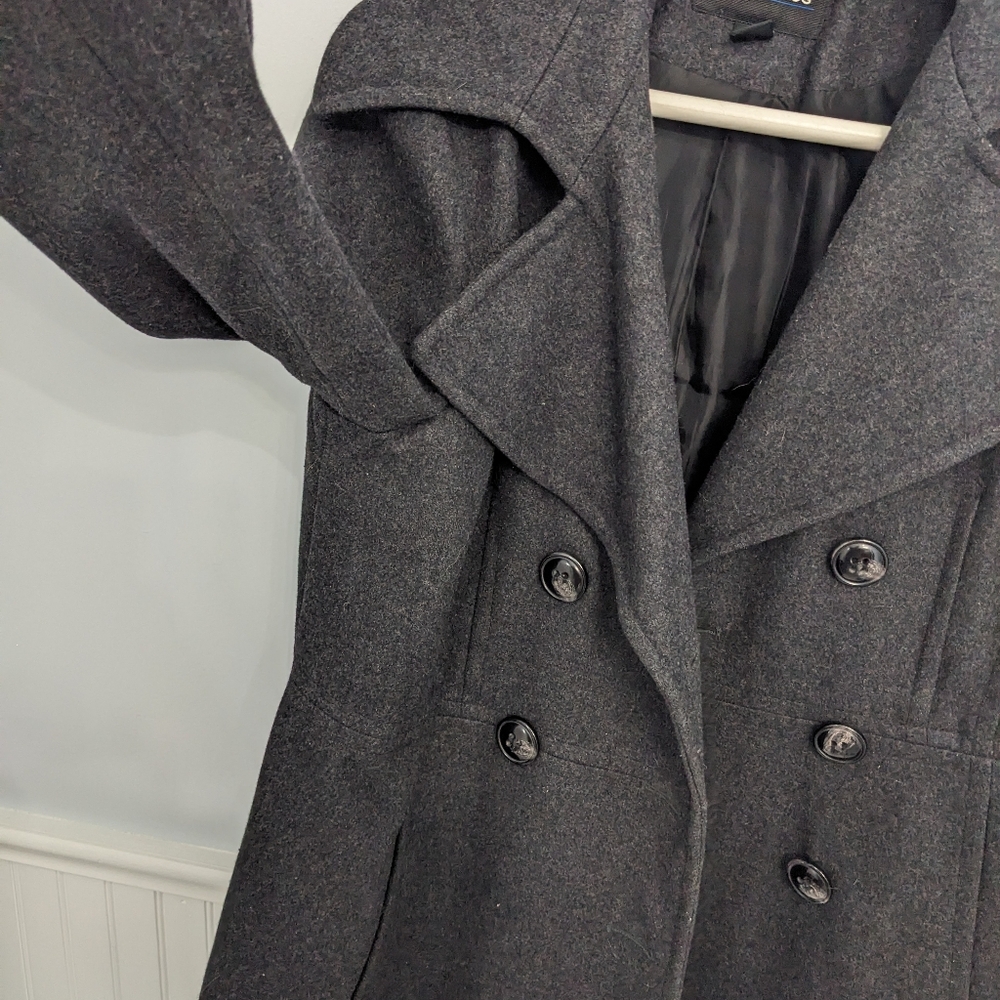 London Fog Wool Grey Peacoat - Picture 2 of 6
